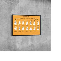 halloween ghost family canvas with pets custom famly