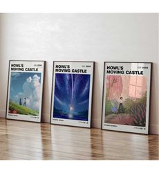 howls moving castle set of 3 posters studio