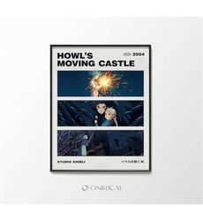 howls moving castle poster studio ghibli decor anime