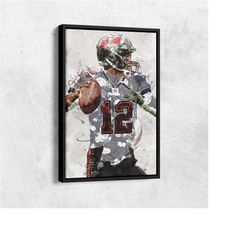 tom brady poster, tampa bay buccaneers- canvas print,