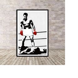 muhammad ali boxing knockout ko giant poster or