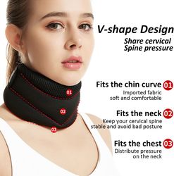 upgraded neck brace foam cervical collar for pain relief and pressure in spine adjustable neck support