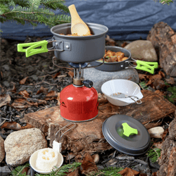 outdoor camping pot portable combination 9 piece set