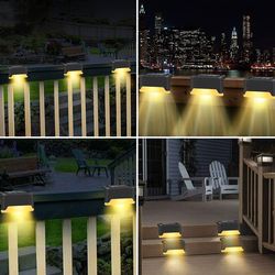 new upgrade waterproof led solar fence lamp solar deck lights solar step light outdoor for patio stairs garden pathway