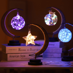 led moon light wrought iron ornament light star shape copper wire light decorative light usb battery