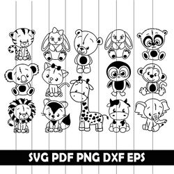 cute animal svg, cute animal clipart, cute animal vector, cute animal png, cute animal eps, cute animal dxf, cute animal