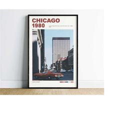 chicago wall art printable, chicago digital download, cityscape