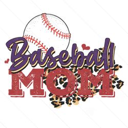 funny baseball mom heart leopard png