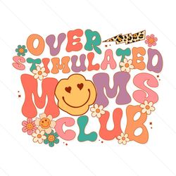 funny smiley face moms club flower sayings png