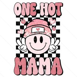 retro loved smiley face one hot mama png