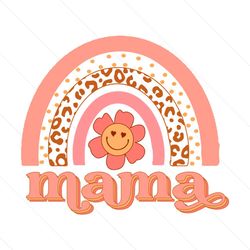 funny leopard rainbow flower mama png