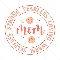 strong fearless loving smile face mom logo png