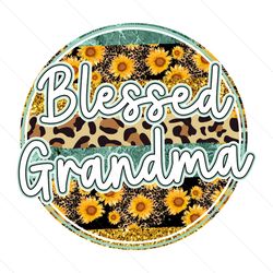 blessed grandma daisy leopard logo png