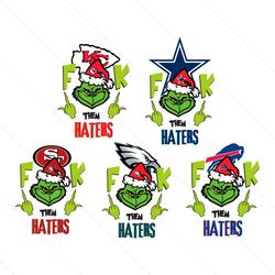 funny grinch fuck them nfl haters svg bundle