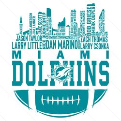 miami dolphins skyline football names svg