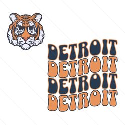 retro detroit baseball tiger logo mlb team svg