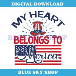 my heart belongs to merica usa flag svg
