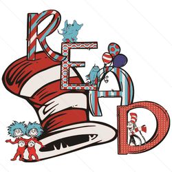 dr seuss read accross america cat in the hat svg files for cricut