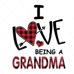 i love being a grandma plaid heart svg, mothers day svg, being a grandma svg, grandma svg, grandma life svg, new grandma