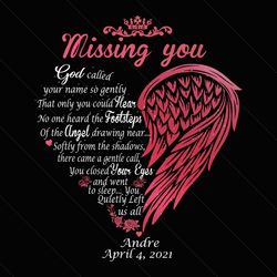 trending svg, missing you png, missing you angel, angel wings png, family loss png, angel loss svg, family member loss, svg