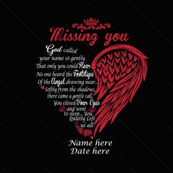 trending svg, missing you png, missing you angel, angel wings png, family loss png, angel loss svg, family member loss, svg