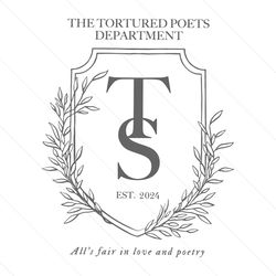 the tortured poets department emblem crest svg file design