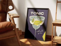 tonic art print | bar cart decor cocktail poster | party signature drink sign/ /home decor/buy 1 get 1 free(poster)