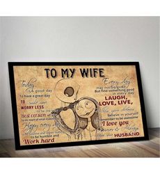 to my wife/husband vintage poster/canvas, jack and sally