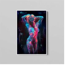 naked woman painting canvas wall art, naked woman wall art, bedroom canvas art, sensual photo wall decor, sensual photo