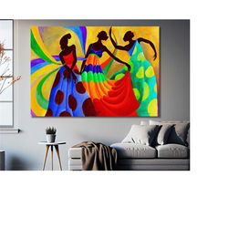 african canvas wall art, ethnic canvas, african wall art, south african art, large canvas print, african dancer art, col