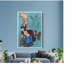 banksy funny popeye graffiti pop art canvas, banksy style pop art, popeye pop art , street graffiti wall art, popeye gif