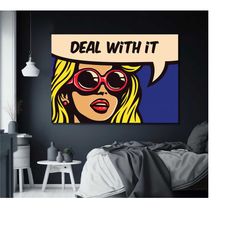 deal with it pop art canvas wall art - wall art, pop art canvas wall art, pop art poster print