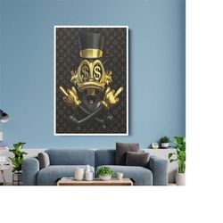 scrooge mcduck baloon wall art, gold mcduck dollar wall decor, dollar wall art, motivational decor, dcduck poster, ready