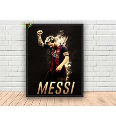 lionel messi football poster, canvas wall art decor,