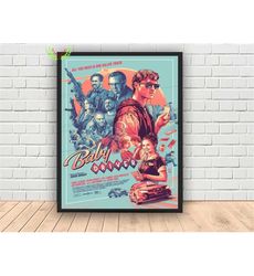 baby driver movie poster, canvas wall art decor,