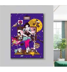 the tatami galaxy,anime poster, manga poster,painting art,tv poster