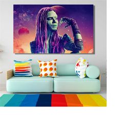 gamora canvas wall art guardians of the galaxy aesthetic home decor superhero wall hanging decor marvel lover gift gicle