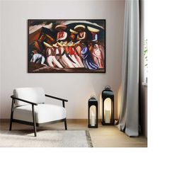 mexican canvas wall decor art, reproduction canvas wall art, ready to hang, mexican indians canvas print, ethnic canvas