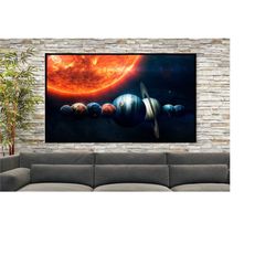 planets canvas wall art, solar system canvas, space galaxy canvas wall art, huge canvas wall art, luxery canvas wall art