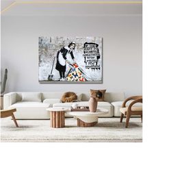 banksy canvas, banksy print, banksy art print, banksy wall art, banksy girl, banksy wall art canvas, banksy dream big dr