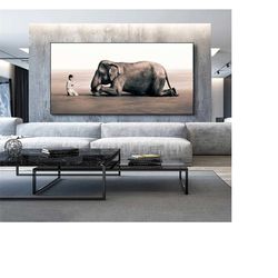 270 13 elephant wall art canvas - elephant wall art - animal wall art canvas - asian canvas wall art - meditation canvas