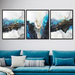 light blue fluid framed art print over the bed marble wall art living room panel black set of 3 canvas abstract bedroom