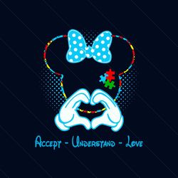accept understand love autism mickey mouse svg, autism svg, awareness svg, autism awareness svg, autism love svg, mickey