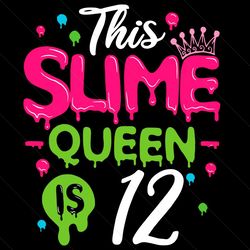 this slime queen is 12 svg, birthday svg, slime queen svg, 12 birthday svg, 12th birthday svg, 12th girl birthday, girl