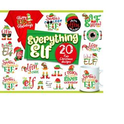 christmas elf svg bundle, elf monogram svg, funny elf svg, christmas png bundle, elf squad svg, elf quote svg, elf shirt