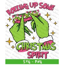 funny christmas svg, retro christmas svg, rollin up christmas spirit svg, retro christmas characters png, trendy christm