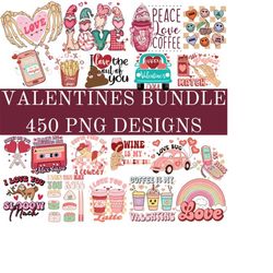 valentines day 450 massive png bundle,valentines designs,retro valentine bundle, groovy valentine png,valentine sublimat