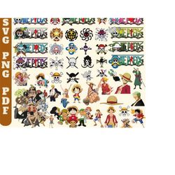 one piece svg bundle || layered anime || one piece png || one piece pdf || anime ciricut || one piece stickers || anime