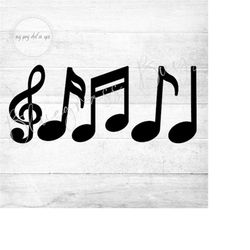 music notes svg - musical notes clipart - digital download - cricut - silhouette cut file
