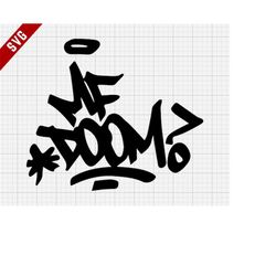 mf doom signature svg cutting file | digital clip art, viktor vaughn svg, music cricut file, hip hop svg, rap svg